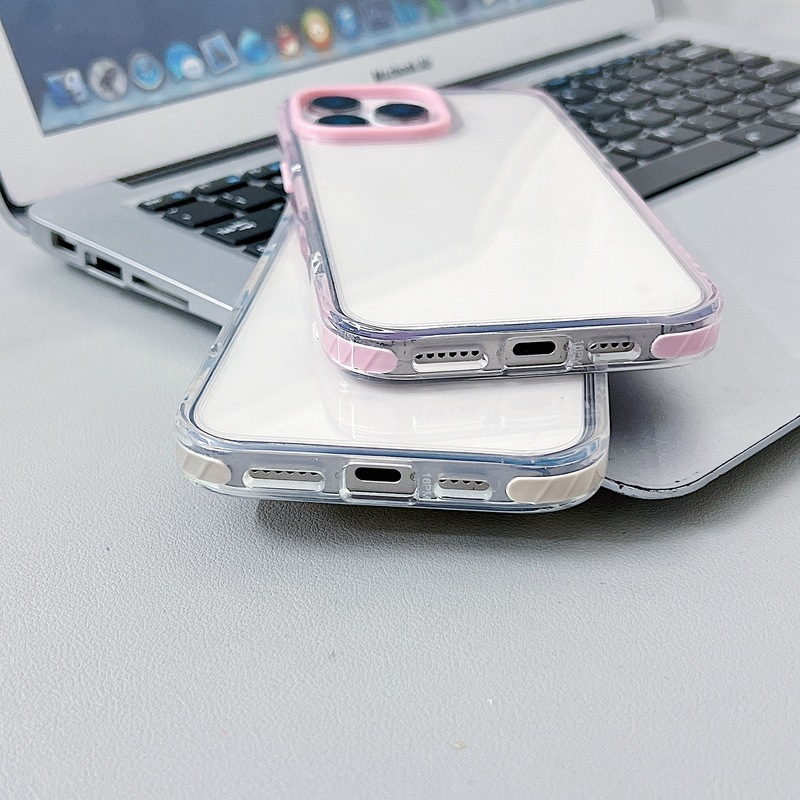 iPhone17に適した高透明度2.0 TPEツートンカラーケース、Apple11耐衝撃保護ケース、アクリル製コントラストカラーシェル|undefined