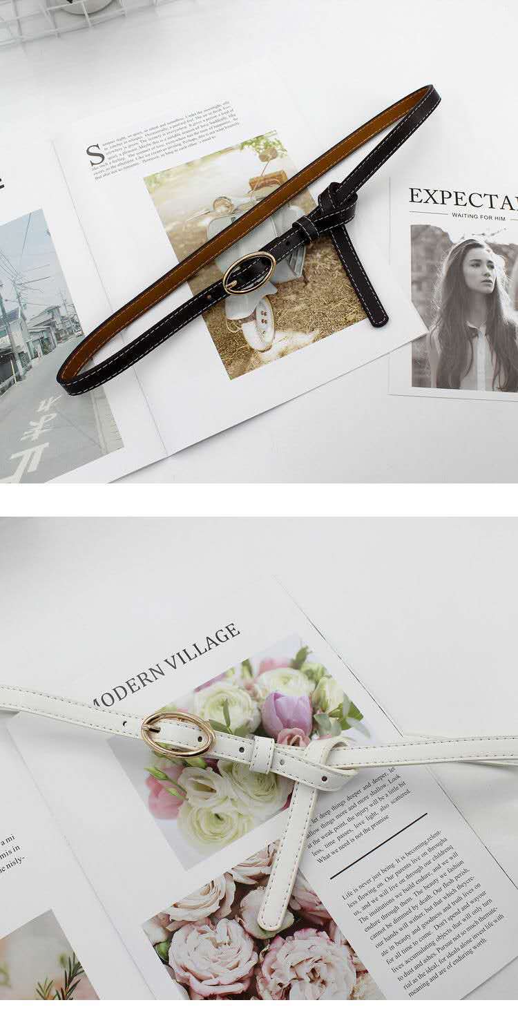 Women's Thin Belt Retro Style Pu Leather Waist Girdle For Women_voghion.com