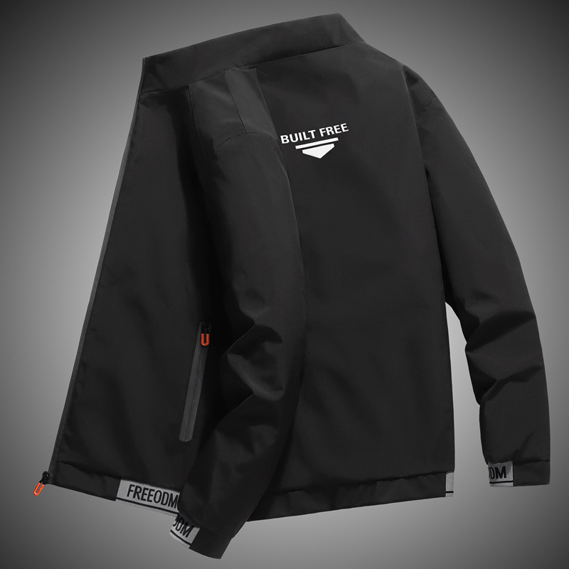 Chaqueta Cargo de Cuello Alto para Hombre de Poliéster para Otoño