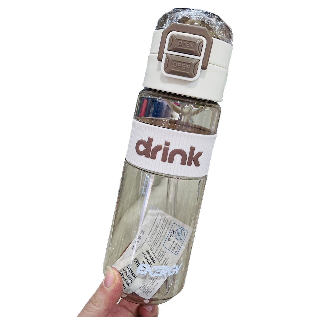 Jinshi nuevos productos portátiles estudiantes de alta capacidad doble bebida taza de paja 700ml deportivo simple jarro taza de plástico