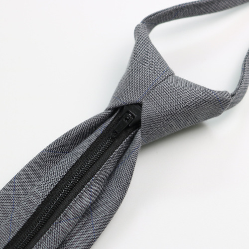 Cotton tie men's hand-tied Korean style British style retro plaid gentleman's suit wedding knot-free zipper narrow tie