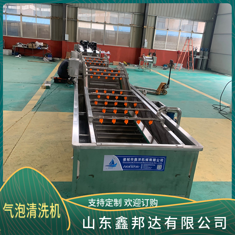 气泡清洗机毛豆豌豆荚清洗流水线中央厨房大型洗菜机耐用商用