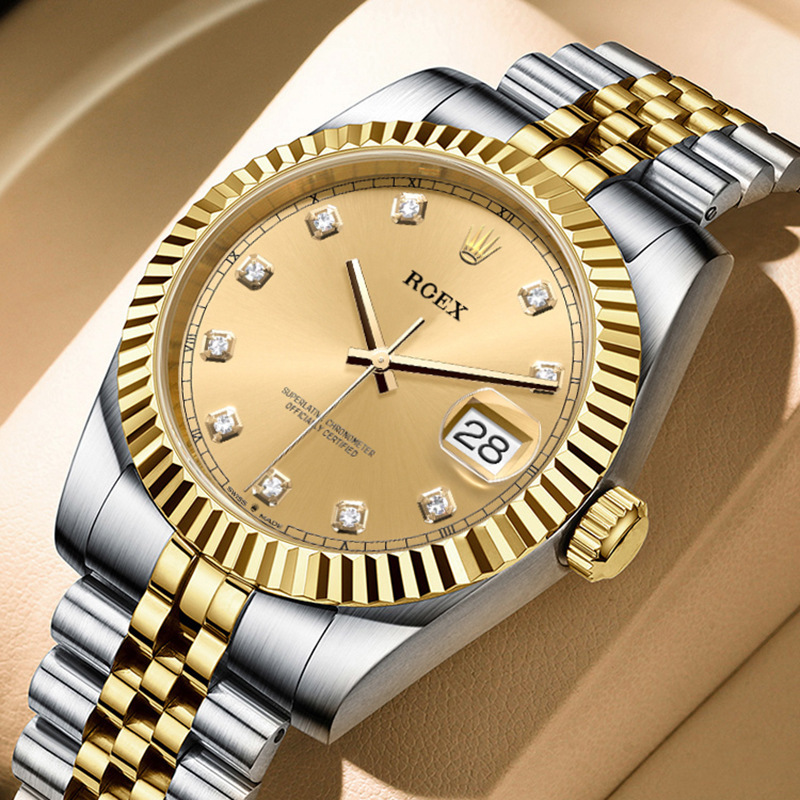 Swiss Genuine Products Luxury Men's Watch, Fully Automatic Mechanical Watch, Men's Waterproof Diamond-Encrusted Calendar Business Watch Swiss Genuine Products Luxury Men's Watch, Fully Automatic Mechanical Watch, Men's Waterproof Diamond-Encrusted Calendar Business Watch
