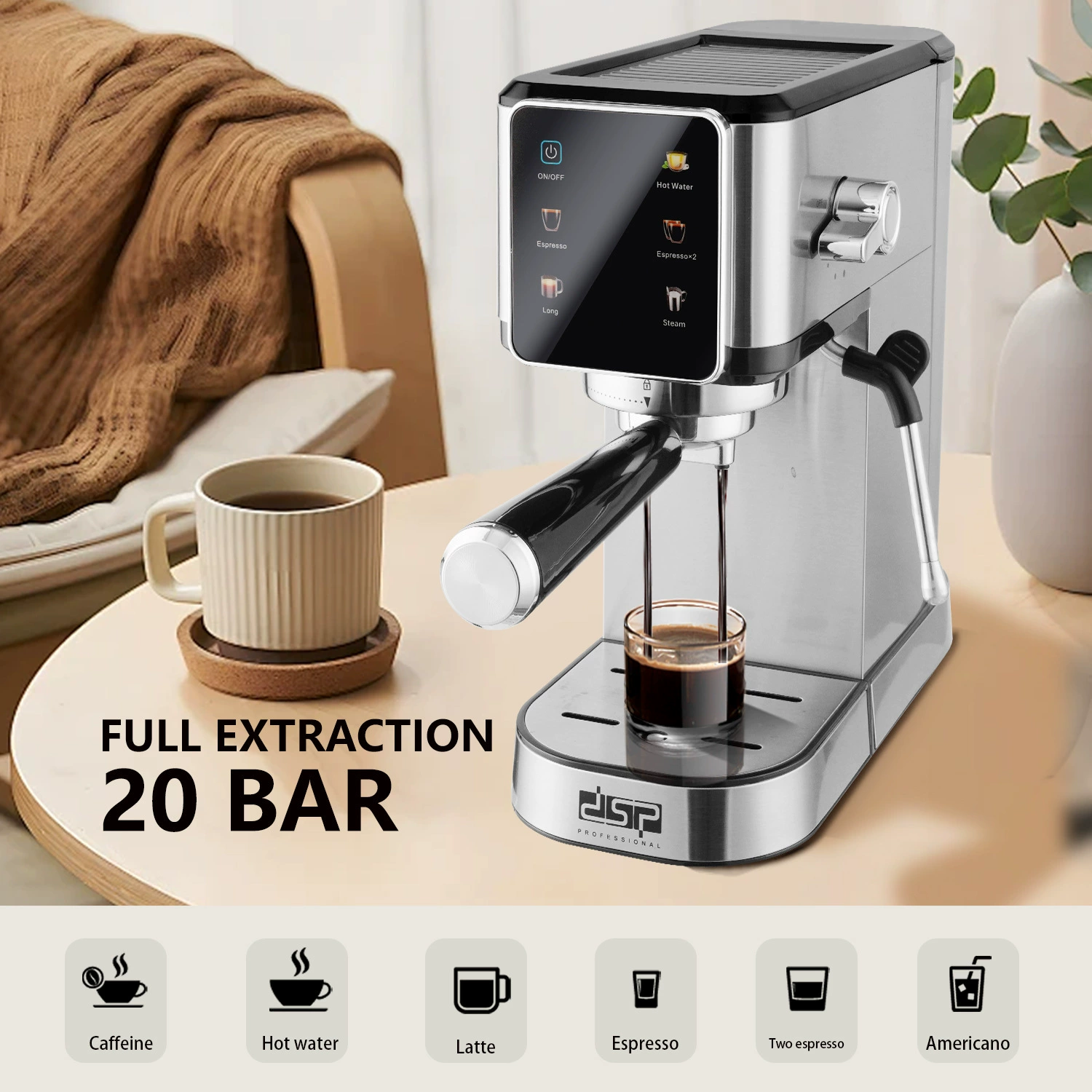DSP/ Coffee machine, automatic conceptual coffee extract
