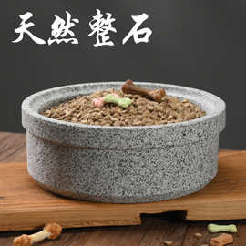 石头狗盆加大加重狗碗狗盆猫碗石头碗石头盆猫狗饮食用品猫狗碗