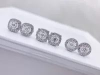 18K Платиновый Полный бриллиантовый корпус серьги с бриллиантами au750 золотой автомобиль цветок большие серьги четыре когтя серьги женский Главный камень 25 очков