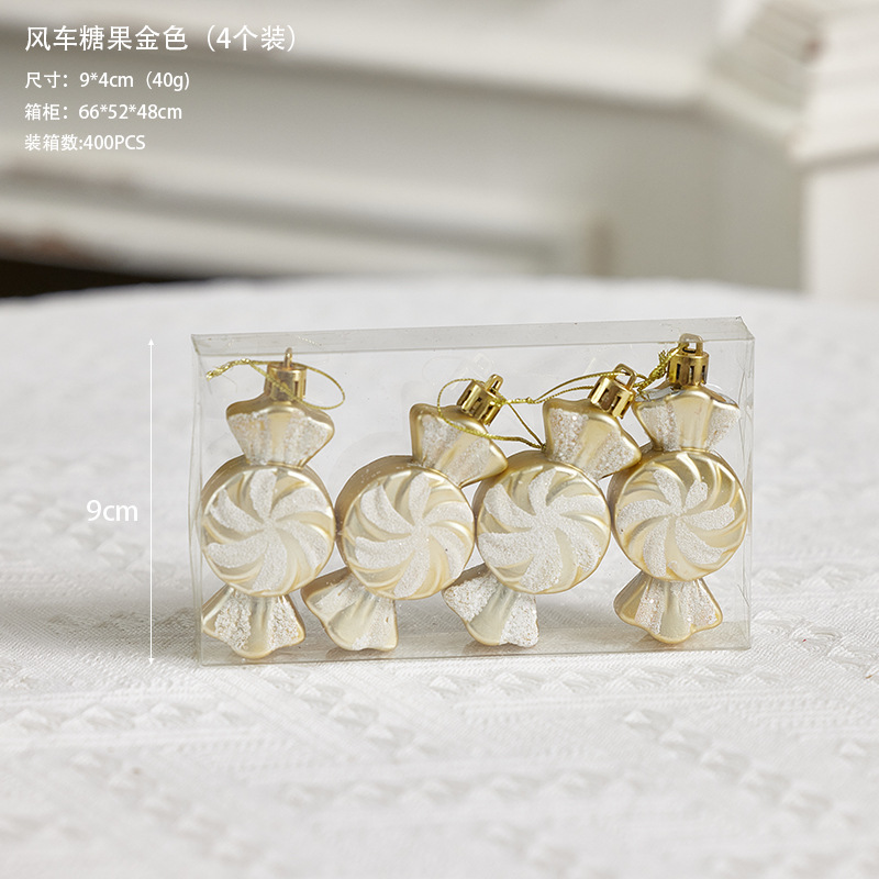 Navidad dorada bola blanca decoración de árbol de Navidad colgante colgante colgante dibujado a mano bola de color transparente decoración de Navidad