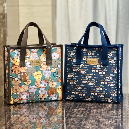 New Korean version waterproof thickened large capacity student work portable lunch box bag snacks mommy bag toiletry bag