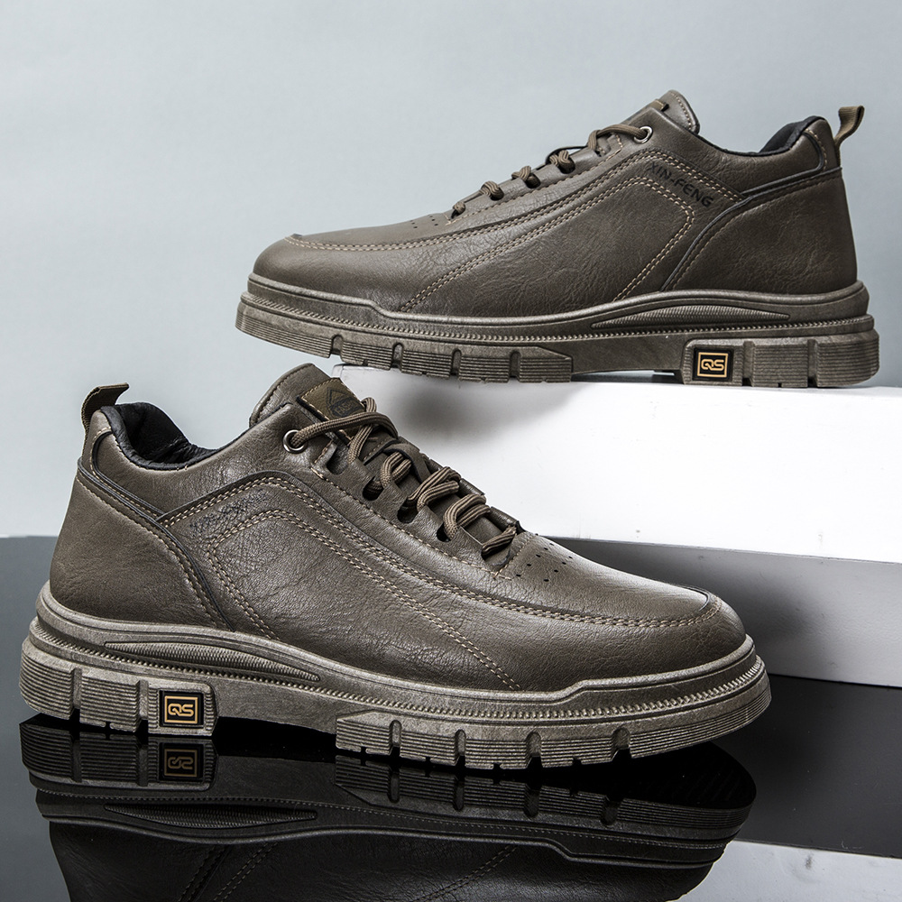 Martin botas para hombres comercio exterior al por mayor zapatos casuales coreanos de bajo nivel, estilo británico juvenil zapatos de cuero retro transpirables para hombres