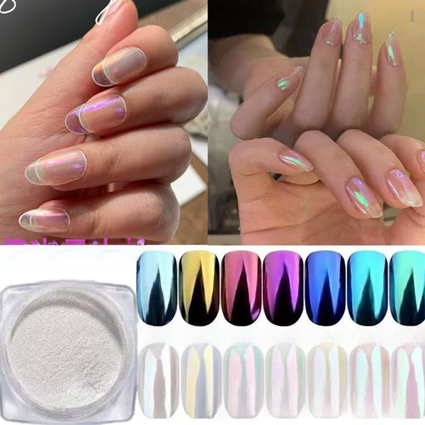 Internet Celebrity Nail Art Immortal Aurora Powder ins Fairy Aurora Magic Mermaid Shell Mirror Magic Mirror Powder Nail Decoration
