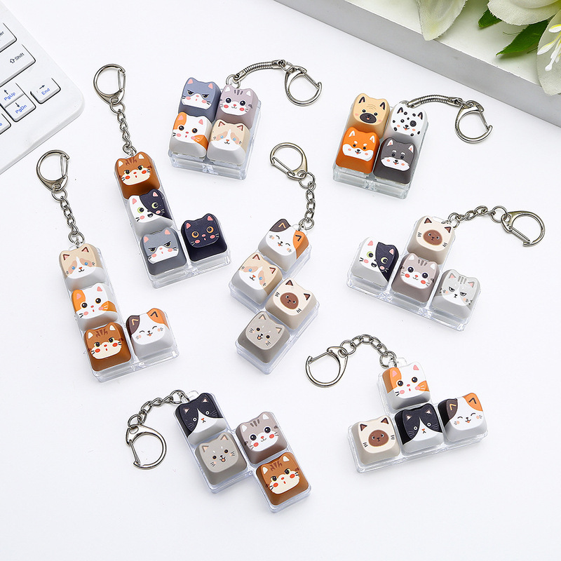 Cross-border keyboard keycap stress-relief toy keychain accessories, DIY keycap sublimation printing, trendy keycap charms Cross-border keyboard keycap stress-relief toy keychain accessories, DIY keycap sublimation printing, trendy keycap charms