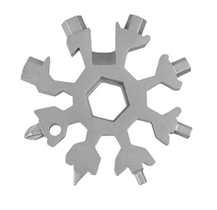 Llave de copo de nieve hexagonal llave multifunción al aire libre portátil 18 en uno llave de aleación octogonal