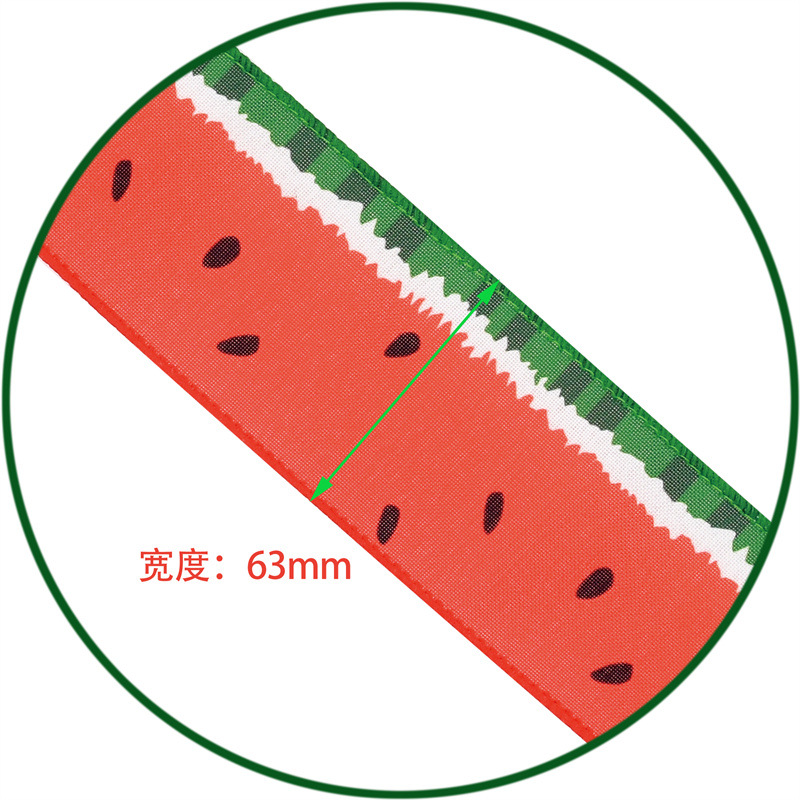 Amazon transfronterizo nueva fruta sandía cinta verano decoración DIY material arco ancho de lino