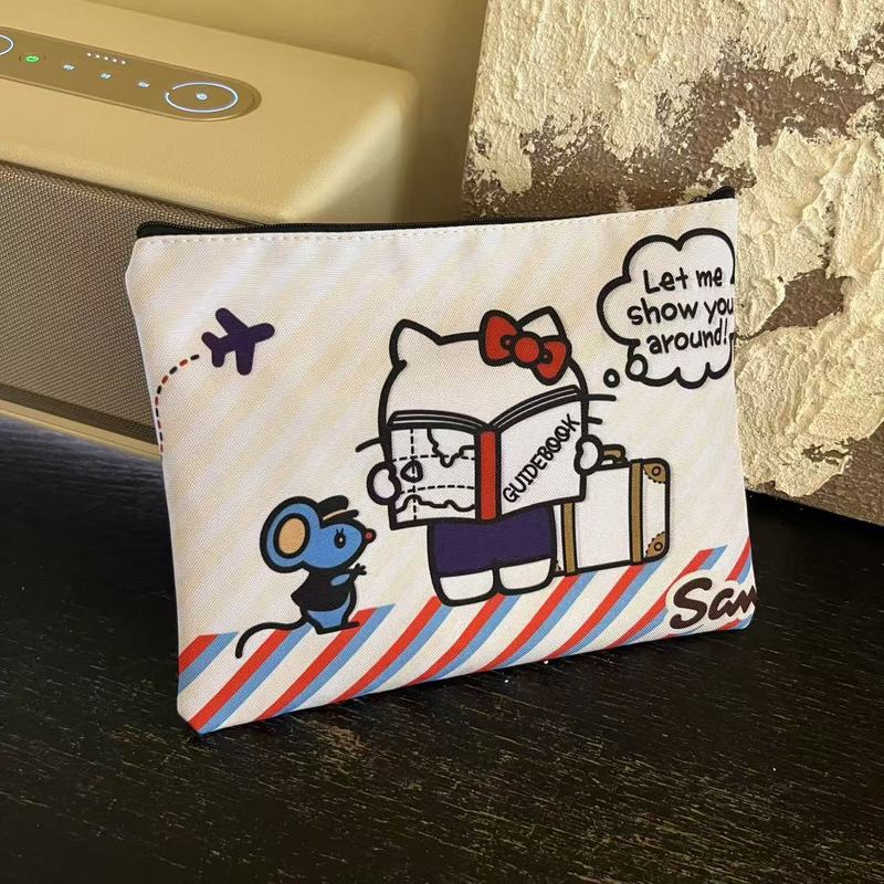 新しいハローキティ化粧品バッグ子供のかわいい漫画化粧品バッグ女性のクラッチバッグミニ収納袋|undefined
