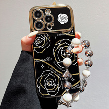 大视窗适用iPhone15手机紫夜蝴蝶苹果13黑色山茶花苹果14软壳保护