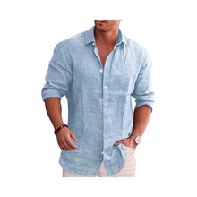 M 28551 Linen loose solid long-sleeve shirt ������ɴ�ɫ����
