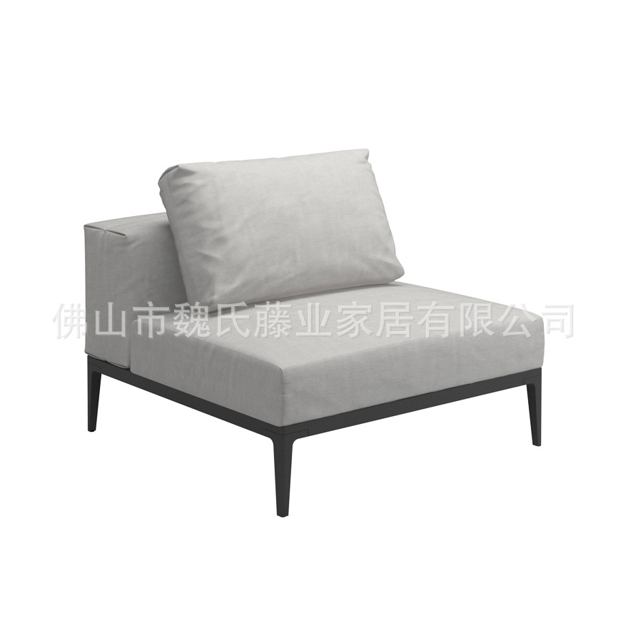 Sofá al aire libre impermeable protección solar patio de villa muebles de teca al aire libre combinación de sofá de esquina de aleación de aluminio moderno