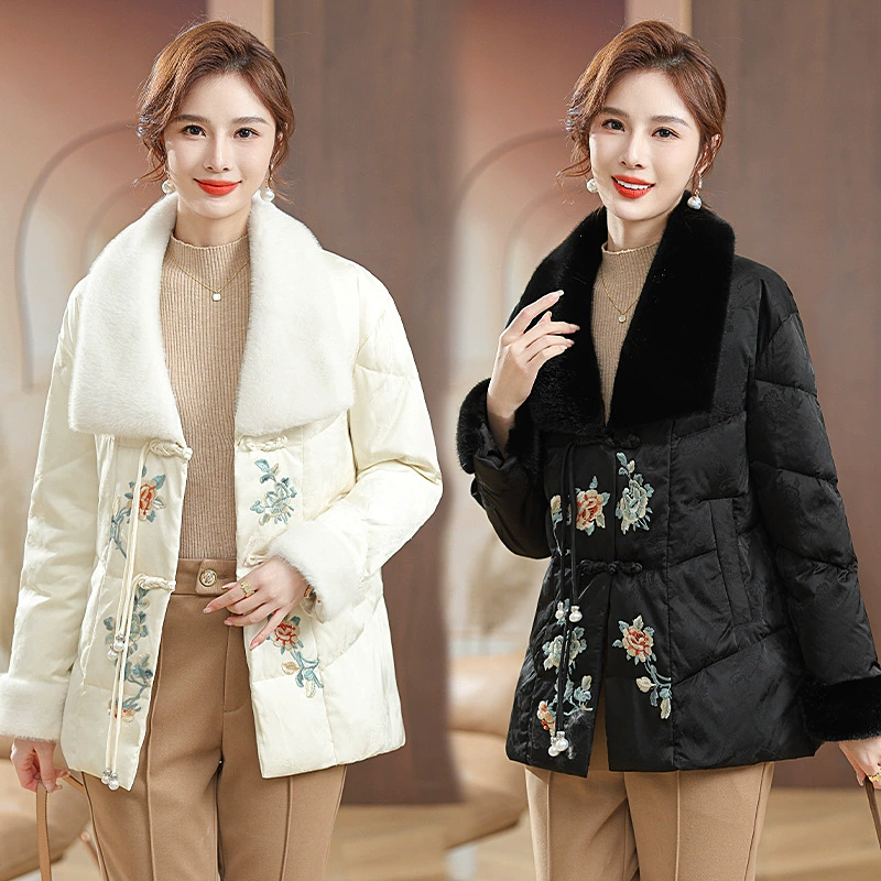 Новый китайский легкий национальный ветер мама зимний пуховик короткий модный молодой человек среднего и пожилого возраста женский осенний и зимний пиджак
