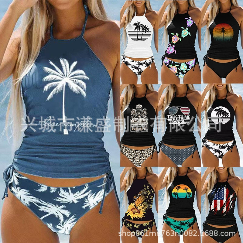 Split swimwear, 2023, Amazon, European style, backless