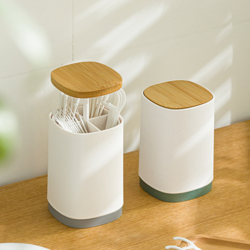 Japanese-style toothpick box, household automatic push-type pop-up compartment cotton swab floss box toothpick jar toothpick tube light luxury