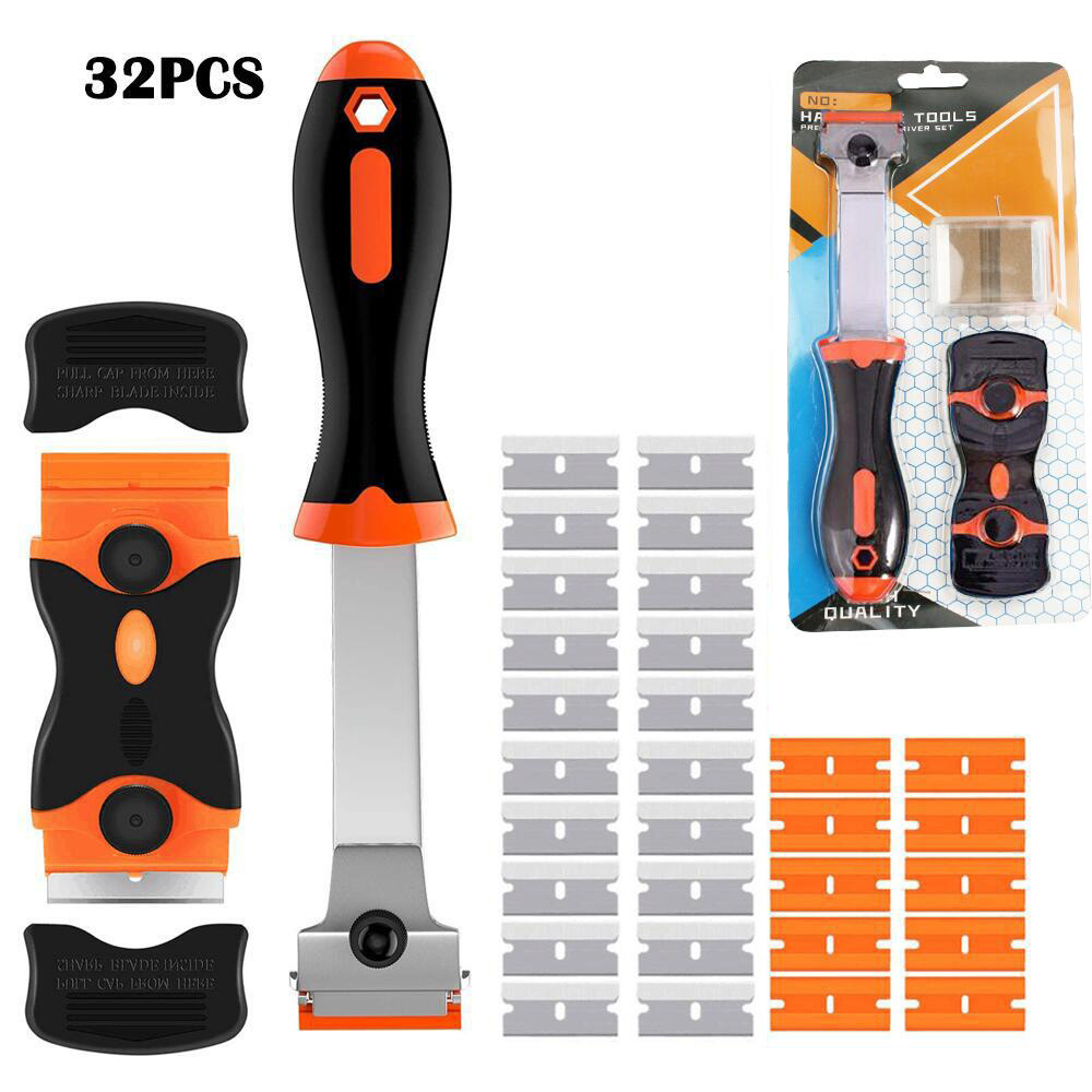 跨境货品吸塑32件套整理工具玻璃胶标签贴花胶水残留物清洁铲刀