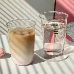 敞口单层玻璃咖啡杯 居家饮料果汁拿铁杯 办公室耐热高硼硅玻璃杯