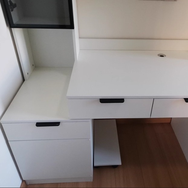 [원목 싱글테이블] 100*60*75 크림화이트