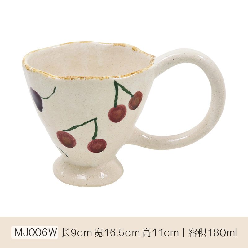 Meijiahui mano cerámica taza de café y plato conjunto retro encantador dibujos animados italiano taza de latte taza de leche