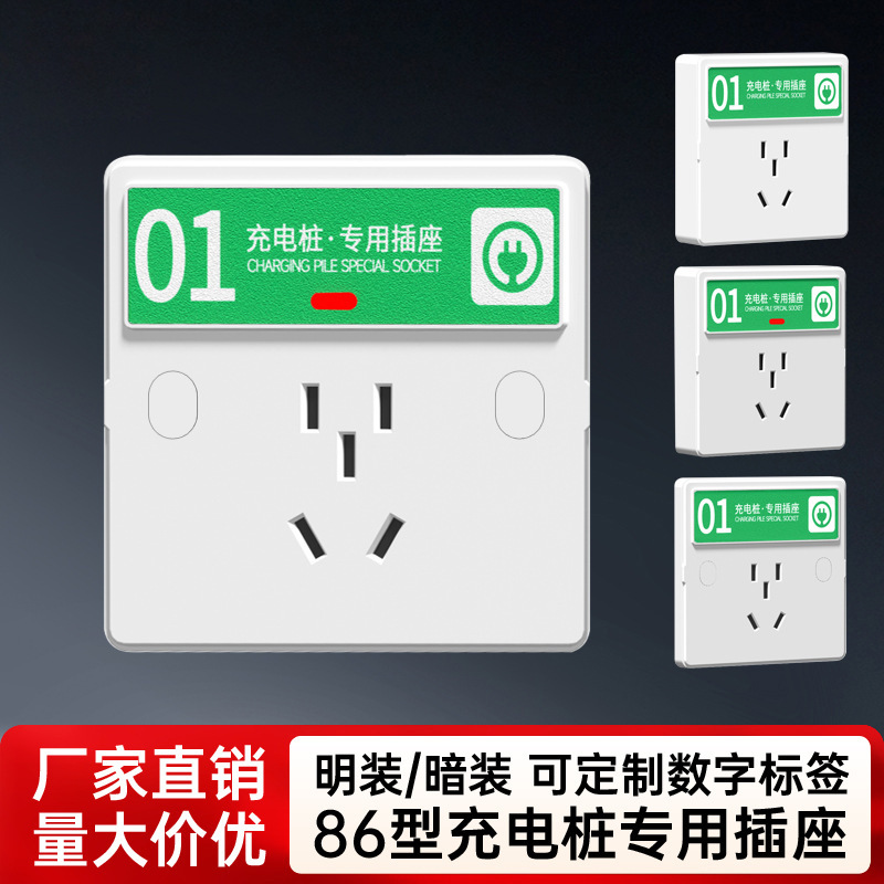 Electric Vehicle Charging Station Indoor Universal Household and Commercial Power Supply Five-Hole Socket with Light and Anti-Leakage Protection Electric Vehicle Charging Station Indoor Universal Household and Commercial Power Supply Five-Hole Socket with Light and Anti-Leakage Protection