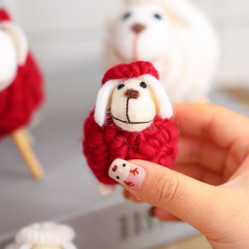 Christmas scene decoration props tree ornaments felt desk ornaments DIY material pack creative hanging accessories