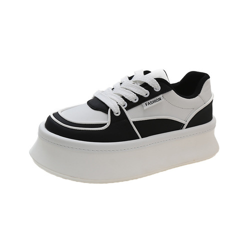 Simple thick-soled white shoes for women 2024 new summer thin style versatile casual simple increased height casual sports sneakers