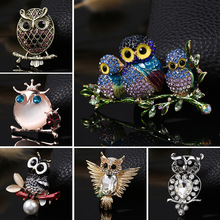 Couple Owl Brooch Animal Brooches For Women Men Clothes跨境