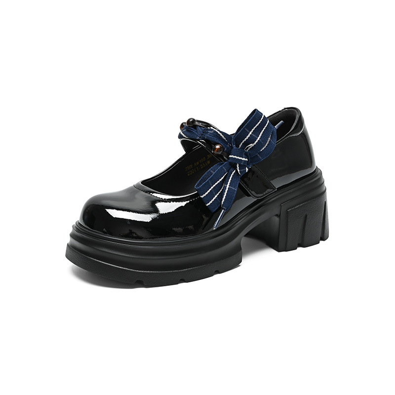 Giày Mary Jane nữ đế dày phong cách Anh Quốc, mũi nhọn, kiểu JK — AW188 màu đen