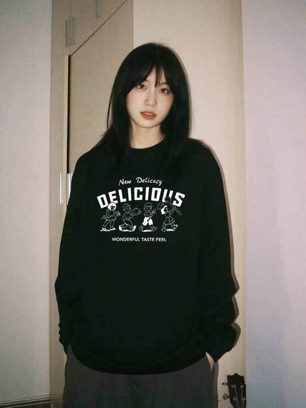 新款宽松大码白色纯棉长袖t恤女内搭打底衫设计感小众秋季上衣女|undefined