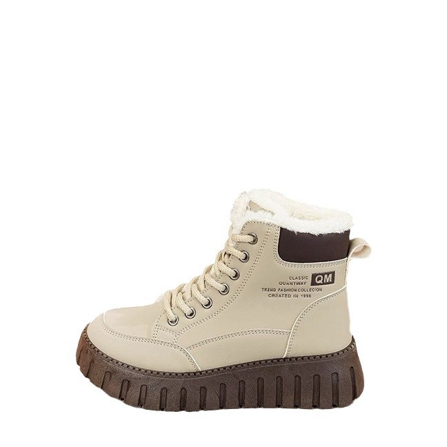 2025 otoño y invierno nuevos zapatos de algodón multifuncionales zapatos de mujer estilo británico Martin botas de mujer botas cortas botas de nieve gruesas