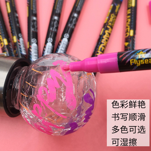 Cross-border LED electronic highlighter water-based wet-wipe liquid chalk 8-color milk tea shop advertising board luminous light board pen