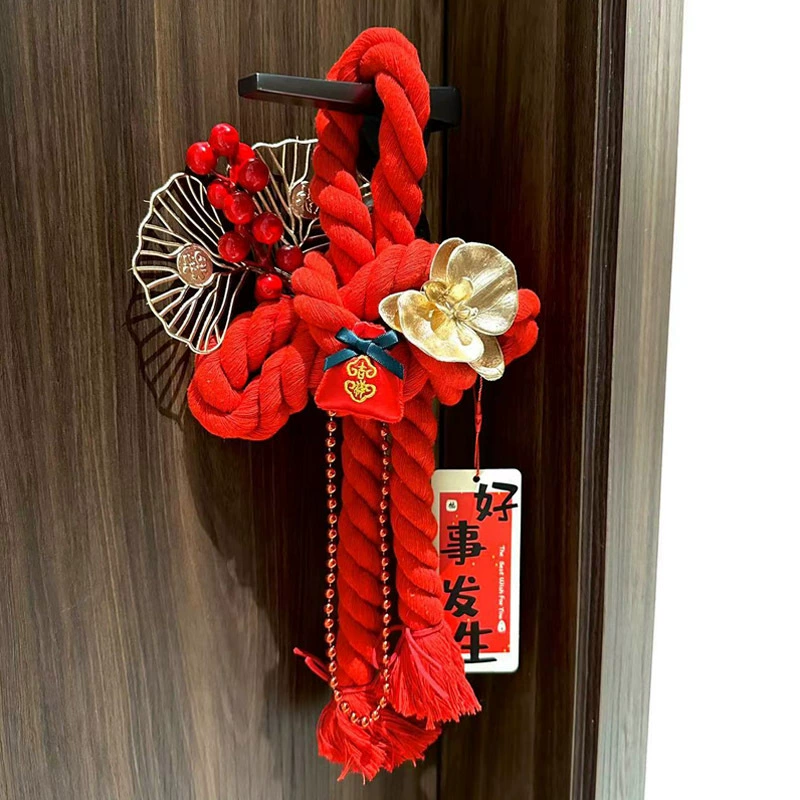 2026 New Chinese Knot Ten Thousand Character Knot Snake Year Decoration New Year Pendant Door Handle Fu Character Pendant New Year Goods Spring Festival