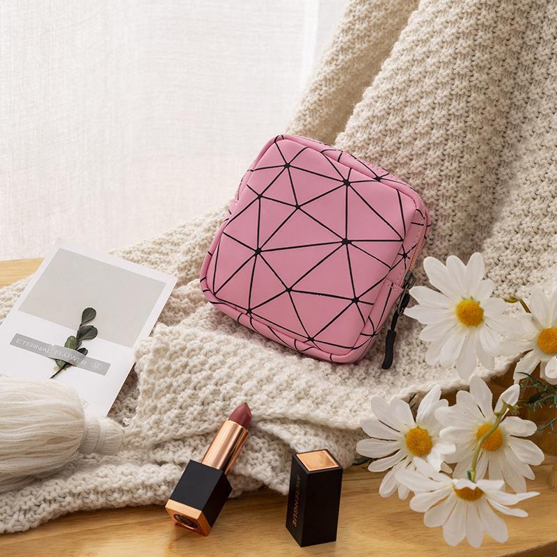 Bolsa de almacenamiento servilleta sanitaria diamante pu cuero impermeable almohadilla Portátil Bolsa de almacenamiento tía bolsa portátil monedero bolsa