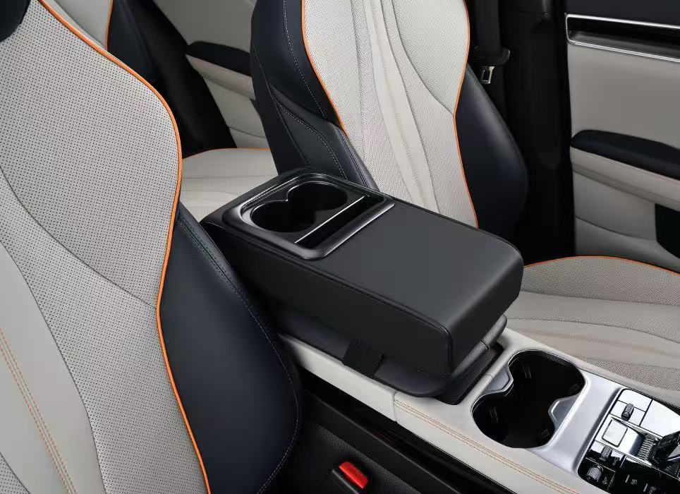 Cross-border factory multifunctional car armrest box cushion with coaster storage mobile phone rack three-in-one armrest box booster pad