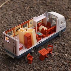 ティアド合金キャンピングカー模型回力オープンおもちゃ自動車旅行車取り外し可能バス流動家屋車