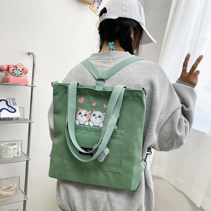 Large-capacity canvas bag 2024 new style fashionable and trendy student class bag, Korean-style simple tutorial bag, one-piece consignment Item Picture