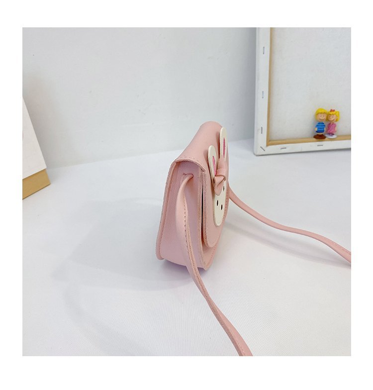 Pu Leather Material Kids Backpack Backpack Rabbit Pattern Girl's Small Pu Leather Rabbit Cute Square Magnetic Buckle Crossbody Bag