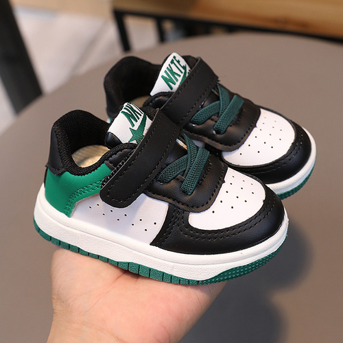 Children's sports shoes for boys and girls, 2024 spring and autumn Korean version of boys' baby shoes, single shoes, toddler shoes, small white shoes