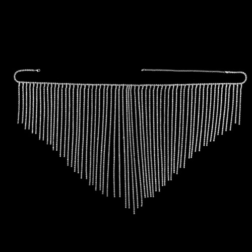 European and American hot selling belly dance rhinestone chain skirt for women, fashionable and sexy full diamond tassel nightclub body chain accessories