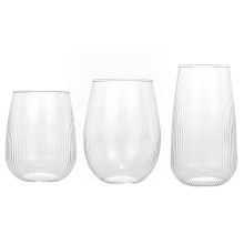 【厂货直通】简约竖纹啤酒杯高硼硅玻璃杯蛋杯饮料果汁杯印logo