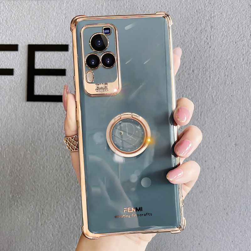 Coque téléphone en silicone pour vivo x60 pro plus avec support_voghion.com