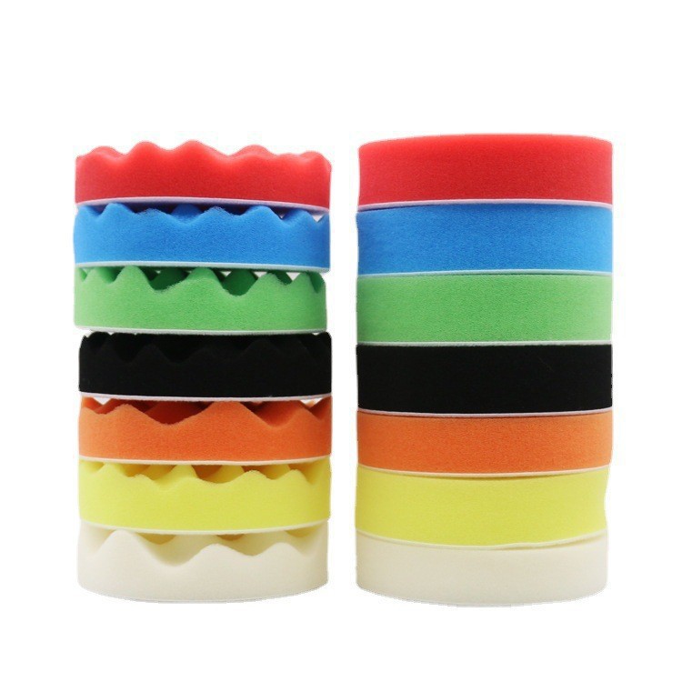 汽车美容自粘海绵轮套装抛光盘抛光轮打蜡抛光垫平面波浪海绵球