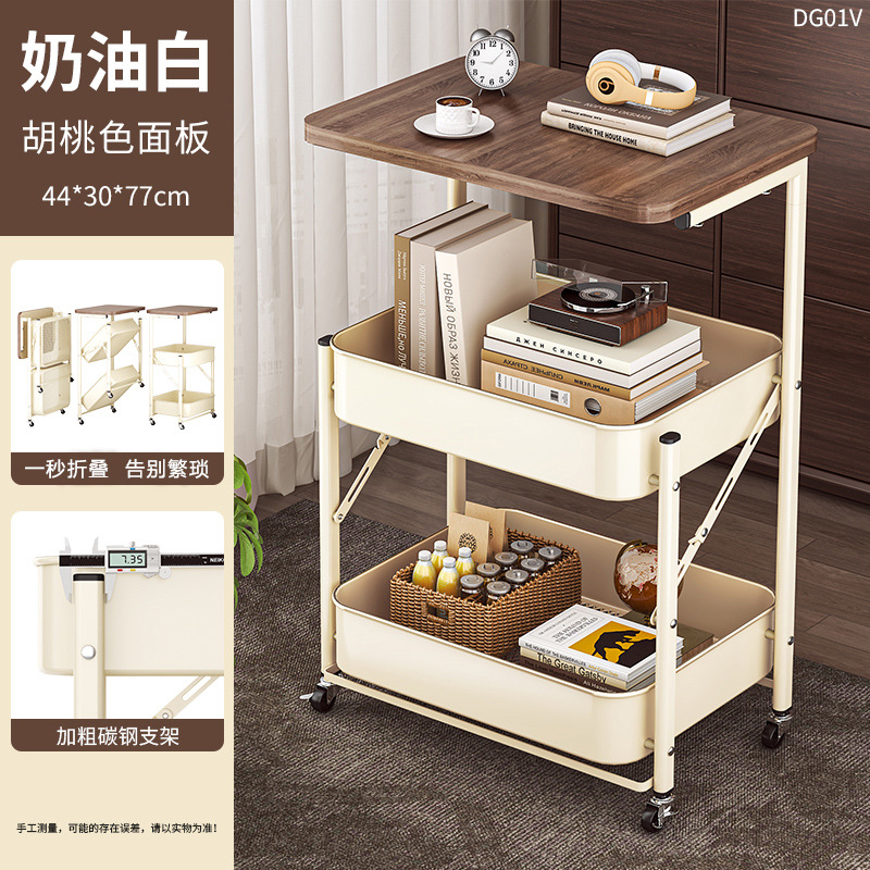 Mesa de té móvil pequeño carro de lado varios sofá de sala de estar almacenamiento con ruedas mesa de té de dormitorio estante de cabecera pequeña mesa