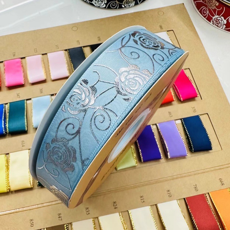 2,5 cm de ancho rosa plateada Lolita hecha a mano DIY cinta caja de regalo de paquete de joyería cinta de soporte