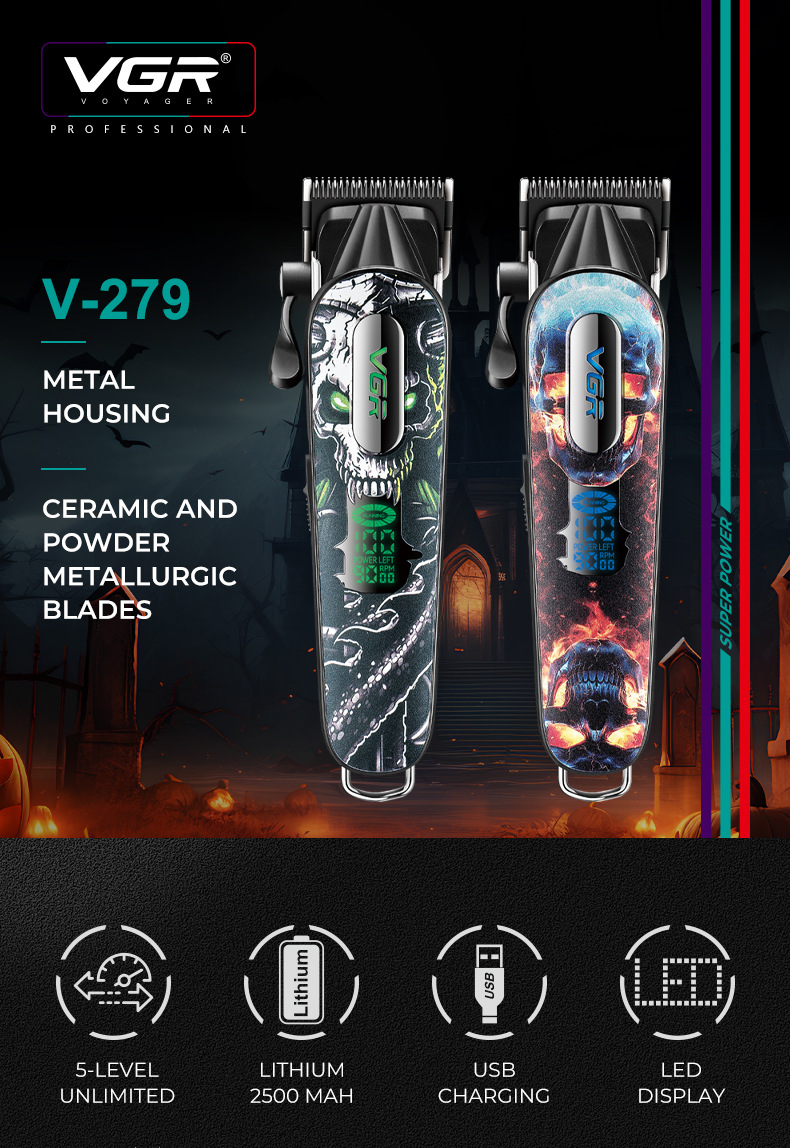 Professional Electric Hair Trimmer With Digital Display 9000rpm_voghion.com